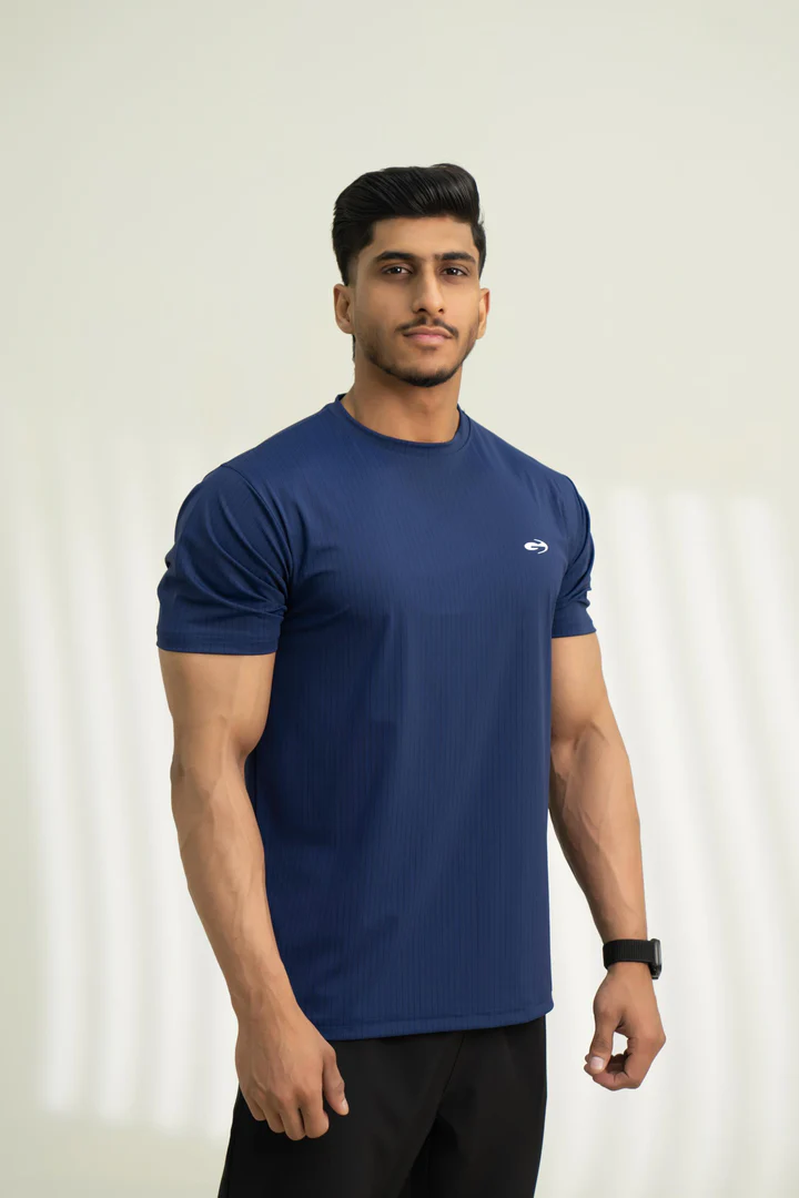 Skyline Tee | Navy Nylon Performance T-Shirt